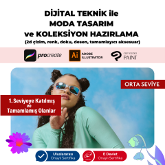 Moda Tasarım Dijital Çizim - (Orta Seviye) Yüz Yüze