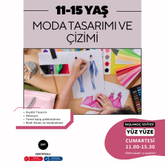 Moda (11-15 Yaş'a Özel)-Kıyafet Tasarım,Aksesuar,Temel Kalıp (Yüz Yüze)