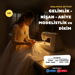 Gelinlik-Nişan-Abiye Elbise Kalıp Çıkartma Ve Dikim (Başlangıç Seviyesi)