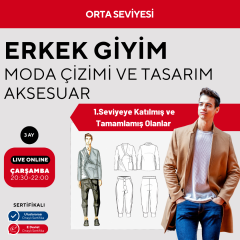 Erkek Giyim Moda Çizimi ve Tasarım Aksesuar -Orta Seviye